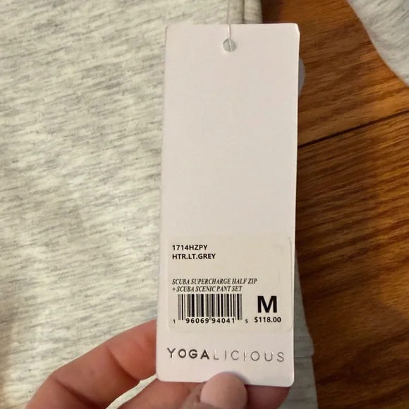 NWT Yogalicious Light Gray Jogger Set size M - Picture 5 of 5